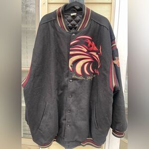4XL Mens Headgear Classics Negro League Varsity Jacket Houston Eagles